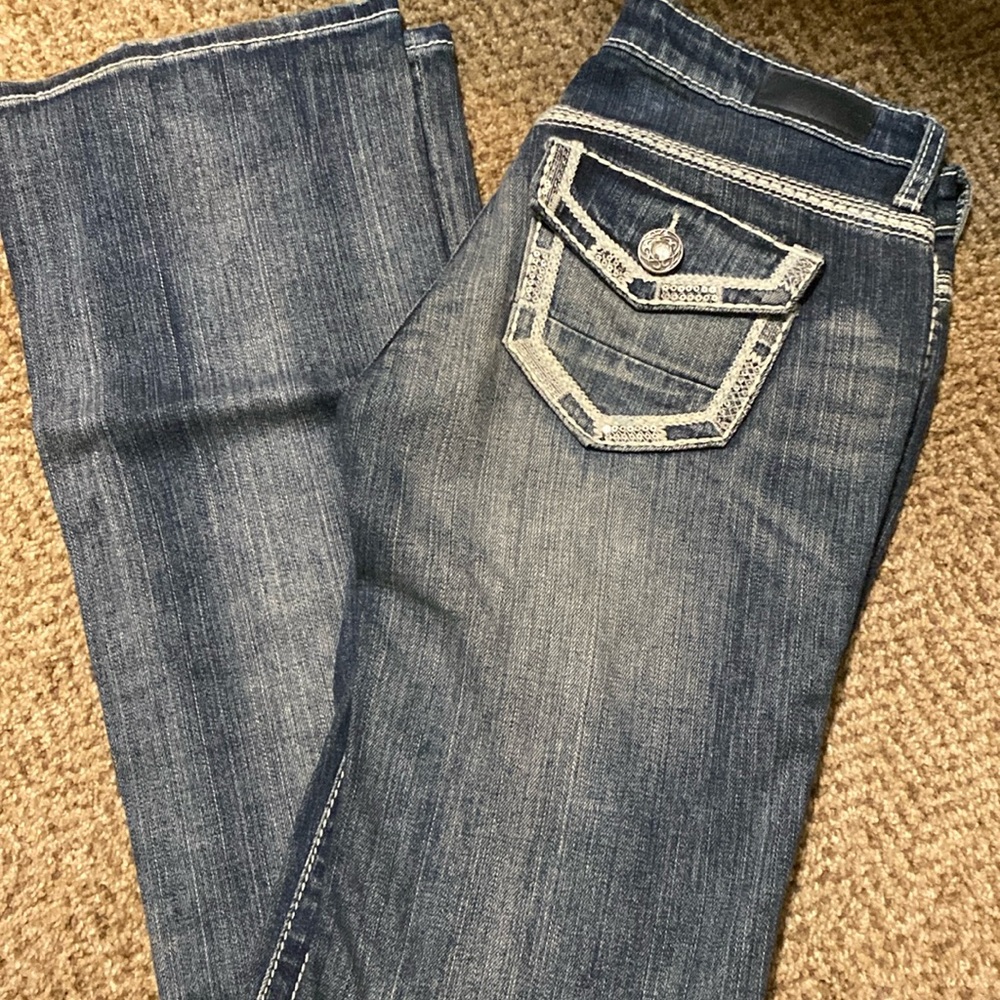 Daytrip Blue Women's Jeans with White Stitching